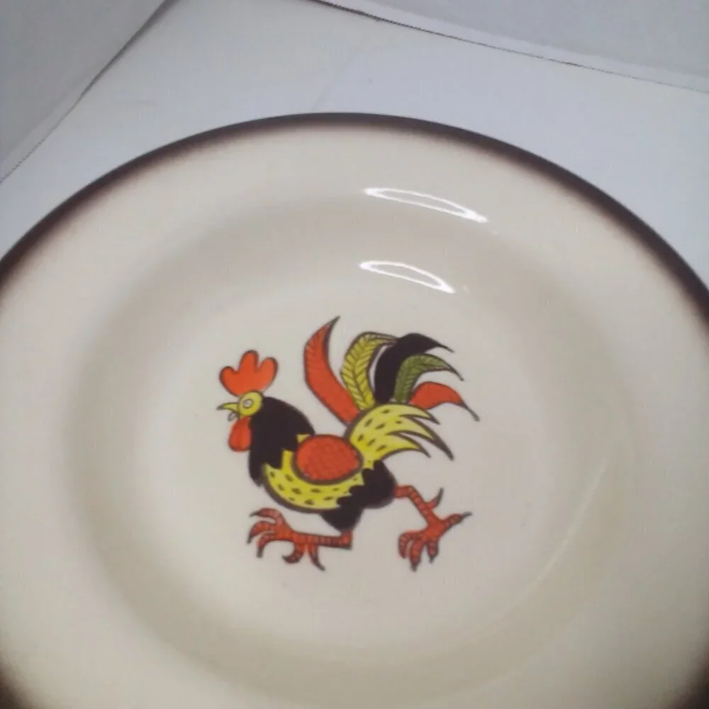 Vintage Poppytrail by Metlox Rooster Bowl Lot of 2 Retro 8.5